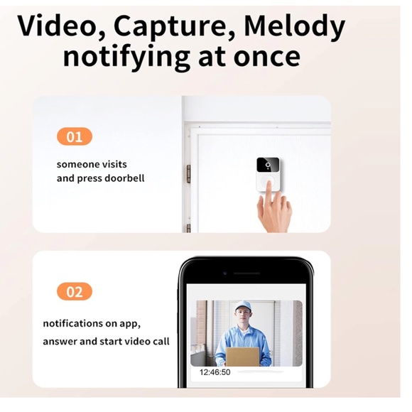 B942 Wireless Video Doorbell HD Clear Camera 2 Way Talk Night Vision EASY SETUP - Picture 7 of 8